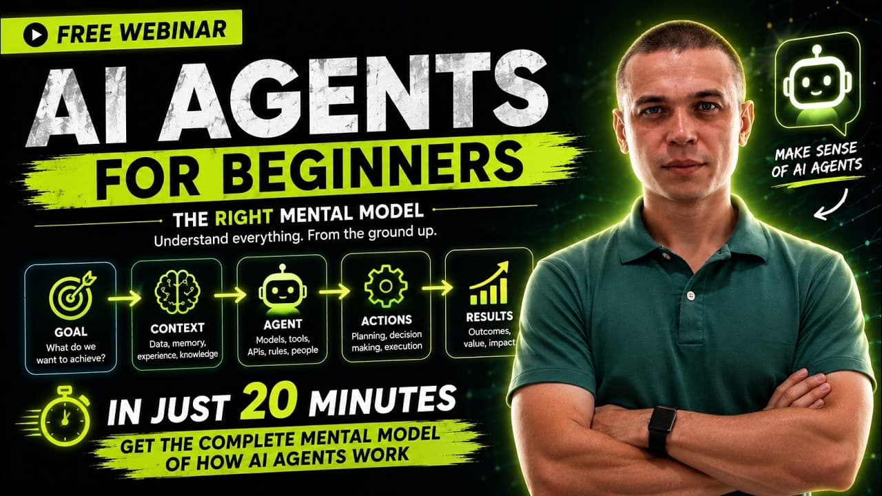 Nikita hosting the free «AI agents for beginners» webinar